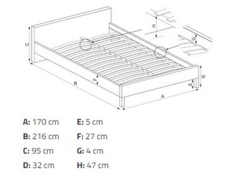 Кровать HALMAR MERIDA бежевый, 160/200
