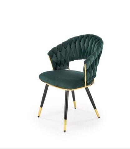 Стул HALMAR K551 зеленый/черный/золотой