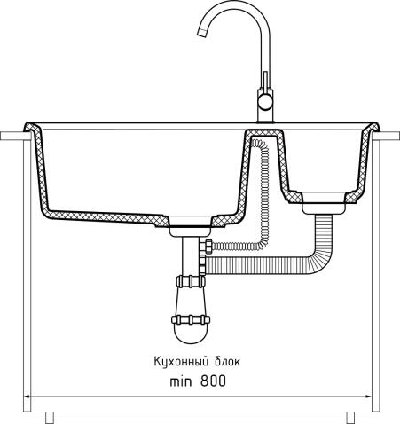 Кухонная мойка GRANFEST LEVEL LV-760K черный