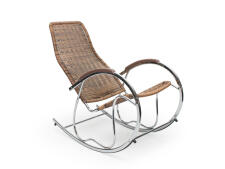 Кресло-качалка HALMAR BEN коричневый микс/хром