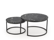 Комплект HALMAR JAVA (2 стола журнальных) черный мрамор/черный
