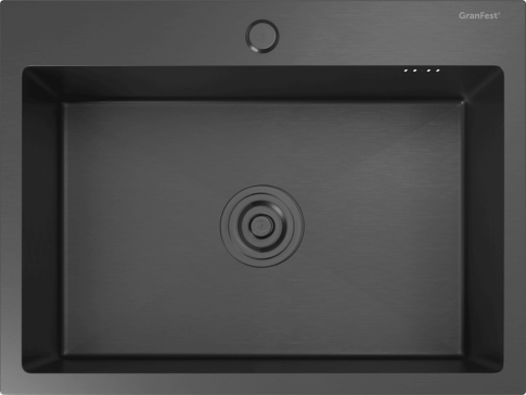 Кухонная мойка из нержавеющей стали GRANFEST METAL 6045 PVD графит
