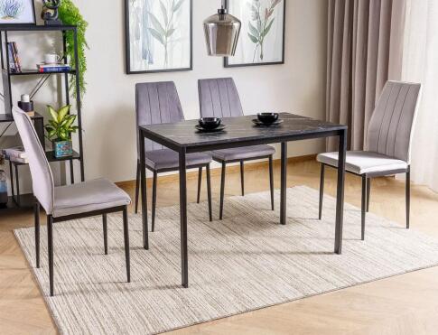 Стол обеденный SIGNAL MARIO эффект черного мрамора/черный 100/60