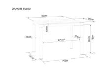 Стол обеденный SIGNAL DAMAR белый 80/60