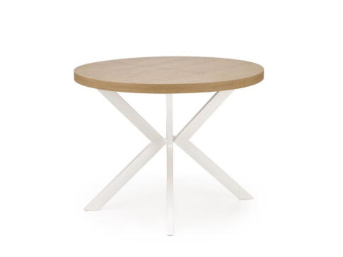 Стол обеденный HALMAR PERONI дуб золотой/белый 100-250/100