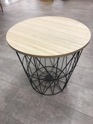 Стол журнальный HALMAR MARIFFA натуральный/черный, 42/41