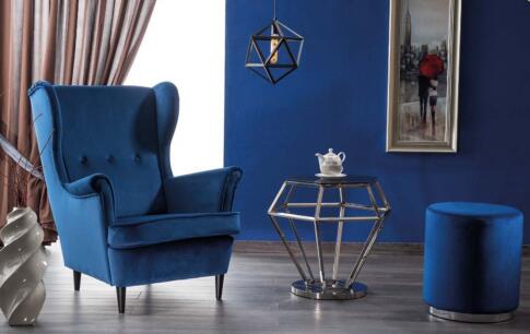 Кресло SIGNAL LORD Velvet Bluvel 86 темно-синий/венге