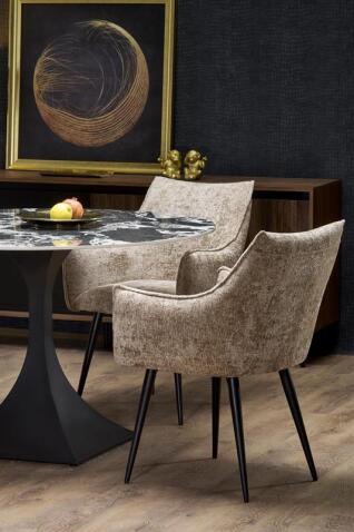 Стол обеденный HALMAR MANUEL черный мрамор/черный 120