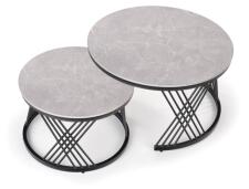 Комплект HALMAR FLAMINGO (2 стола журнальных) серый мрамор/черный