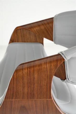 Стул барный HALMAR H123 серый/орех