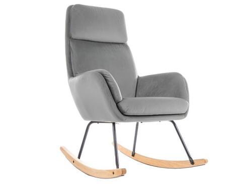 Кресло-качалка SIGNAL HOOVER Velvet серый/черный/дуб