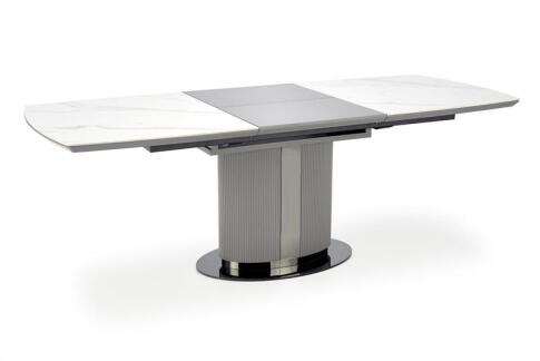 Стол обеденный HALMAR DANCAN белый мрамор/серый/черный 160-220/90