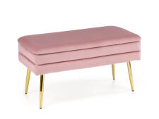 Скамья HALMAR VELVA розовый/золотой