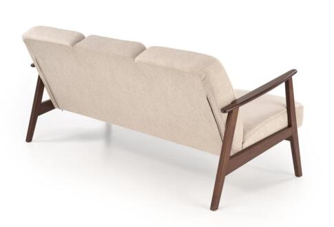 Диван HALMAR MILANO 3S tap. Castel 15 бежевый/орех