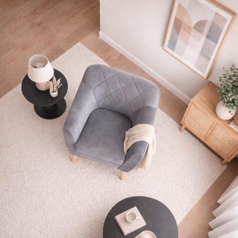 Кресло SIGNAL KARO 1 Velvet Bluvel 14 серый/бук