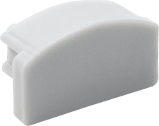 Заглушка для алюминиевого профиля накладного 16х7 без отверстия, серая, AQ