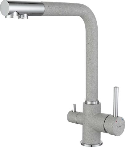 Смеситель для кухни GRANFEST 3611 серый