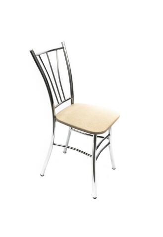 Стул ВВР Трилогия бежевый крокодил/хром, экокожа