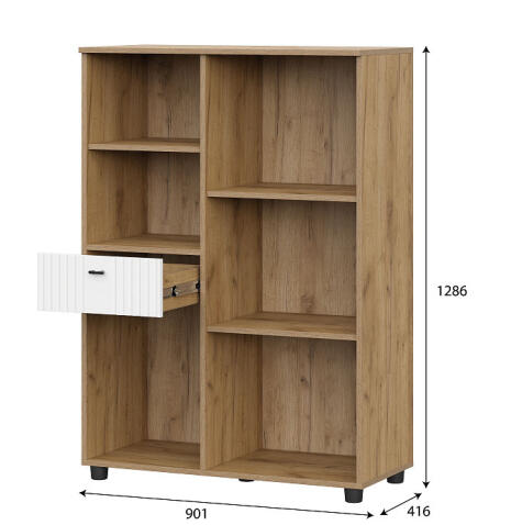 Тумба многофункциональная SV-МЕБЕЛЬ (МС Милан К) Дуб Золотой/Белый Матовый