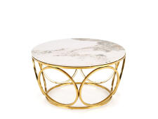 Стол журнальный HALMAR VENUS 2 белый мрамор/золотой