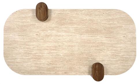 Стол журнальный HALMAR CANOA травертин/орех 120/70