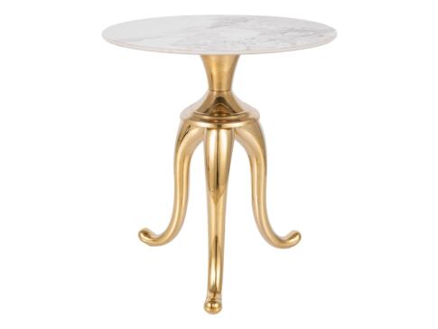 Стол журнальный SIGNAL SNAKE белый/золотой 48/55
