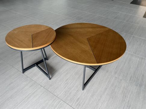 Стол журнальный HALMAR KARIDA-S дуб натуральный/черный, 45/40