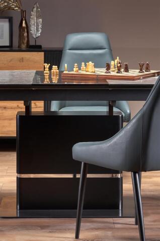 Стол обеденный HALMAR MARTIN темно-серый/черный 160-200/90