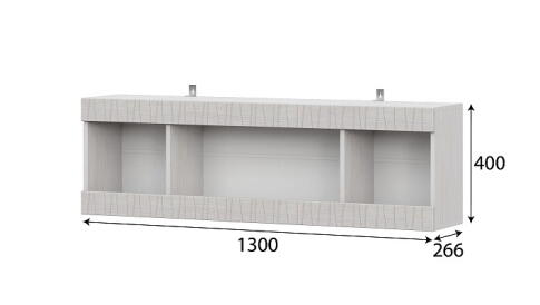 Полка навесная SV-МЕБЕЛЬ (МС Гамма 20 К) (1300) Серия №4 Ясень анкор  светлый