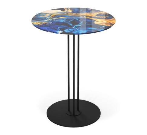 Стол журнальный Sheffilton SHT-CT55/H43 синий сапфир/черный муар