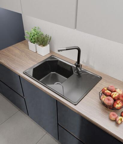 Кухонная мойка GRANFEST UNIQUE U-740L черный