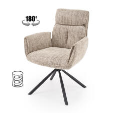 Стул HALMAR K596 бежевый/черный, поворотный