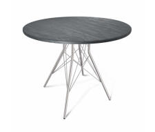 Стол Sheffilton SHT-TU2-1/ТТ 90 МДФ хром лак / каменный уголь