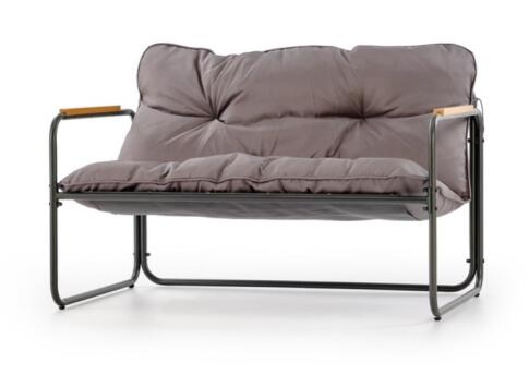 Комплект HALMAR HUDSON (диван + 2 кресла + стол журнальный) серый/коричневый