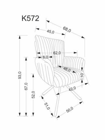 Стул HALMAR K572 серый/черный, поворотный