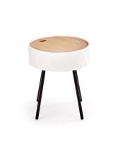 Стол журнальный HALMAR AURA белый матовый/черный, 38/45