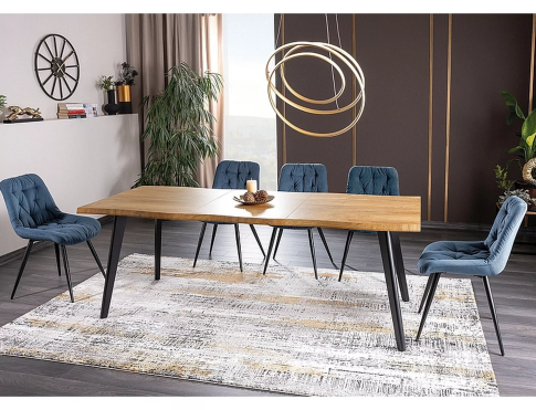 Стол обеденный SIGNAL FRESNO дуб артизан/черный 120-180/80