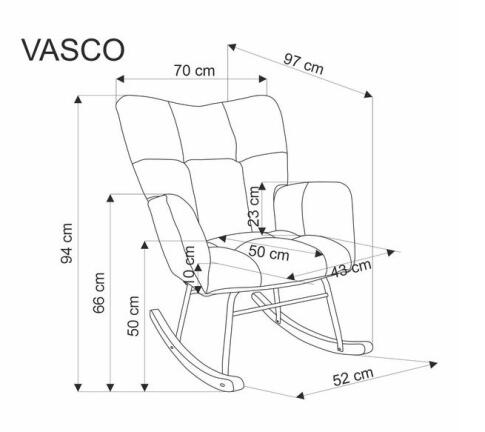 Кресло-качалка HALMAR VASCO горчичный