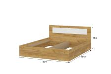 Кровать NN Мебель (МС Дольче К) Дуб Золотой/Белый, 160/200