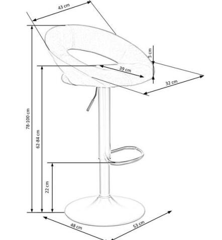 Стул барный HALMAR H102 темно-зеленый/черный