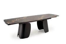 Стол обеденный HALMAR FORUM черный мрамор/черный 180-260/90