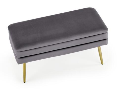 Скамья HALMAR VELVA серый/золотой