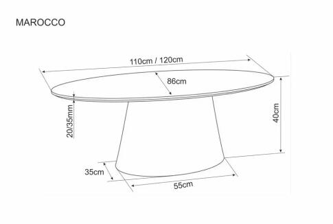 Стол журнальный SIGNAL MAROCCO экрю 120/60