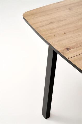 Стол обеденный HALMAR BARRIL дуб артизан/черный 130-170/80