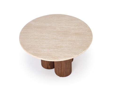 Стол журнальный HALMAR DOROTEA травертин/орех