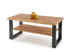 Стол журнальный HALMAR VENOM U дуб вотан/черный, 120/60/55