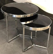 Комплект SIGNAL DELIA II (2 стола журнальных) черный/хром, 60/52 Комплект SIGNAL DELIA II (2 стола журнальных) черный/хром, 60/52