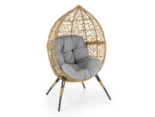 Кресло HALMAR OSKAR натуральный/светло-серый