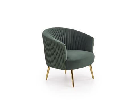 Кресло HALMAR CROWN темно-зеленый/золотой
