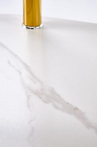 Стол журнальный HALMAR DUCAT белый мрамор/прозрачный/золотой